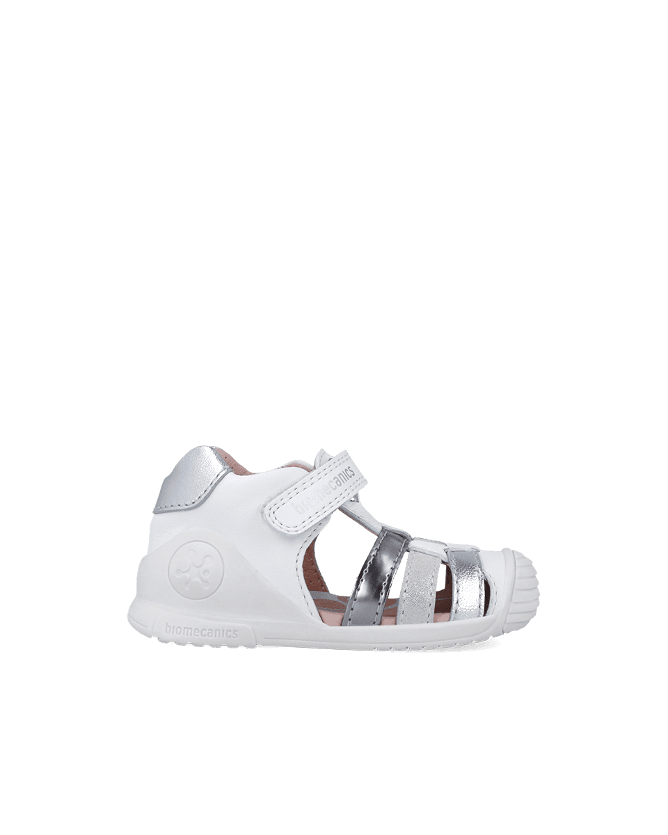 Biomecanics Sandale Casual A Brides Blanc Et Argent (napa) Pointure 22 Ref: 252104-B313