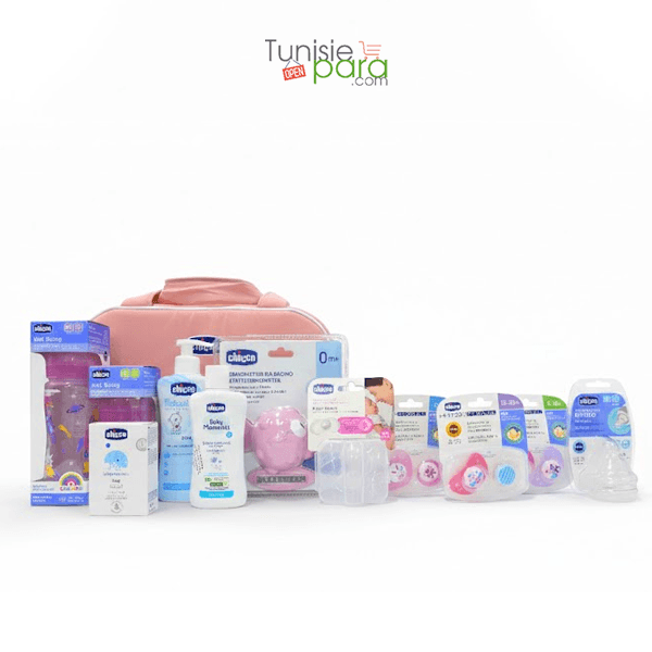 Chicco Sac Maternite Rose 0-12 Mois(sac , Biberon 150ml , Sucette Rose 16-36m , Tetine 2m+ Offerts)