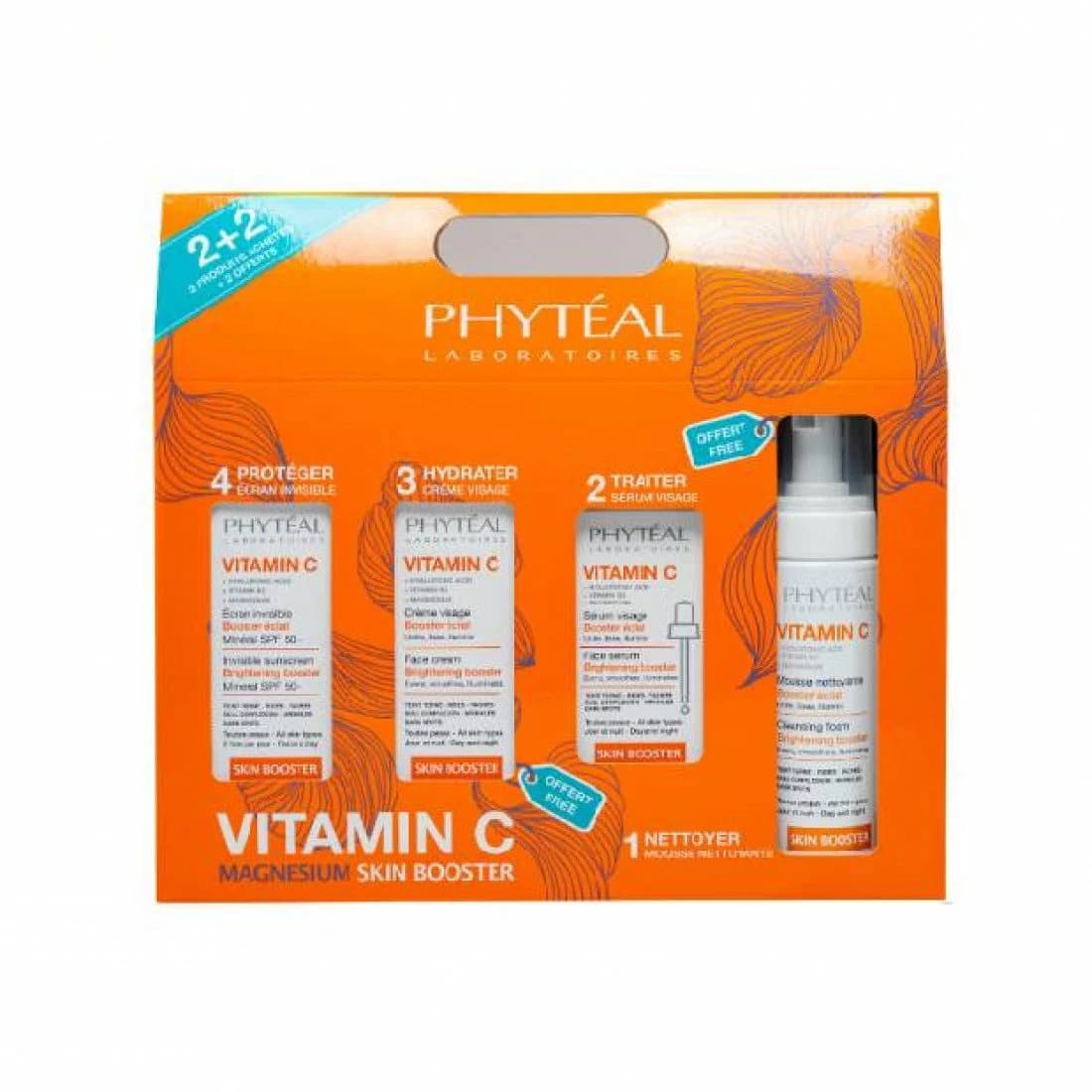 Phyteal Vitamine C Coffret Serum + Ecran + Mousse Et Creme Gratuites