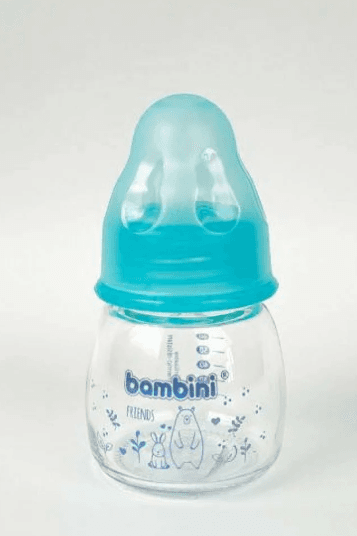 Bambini Micro Biberon En Verre Bleu 60ml