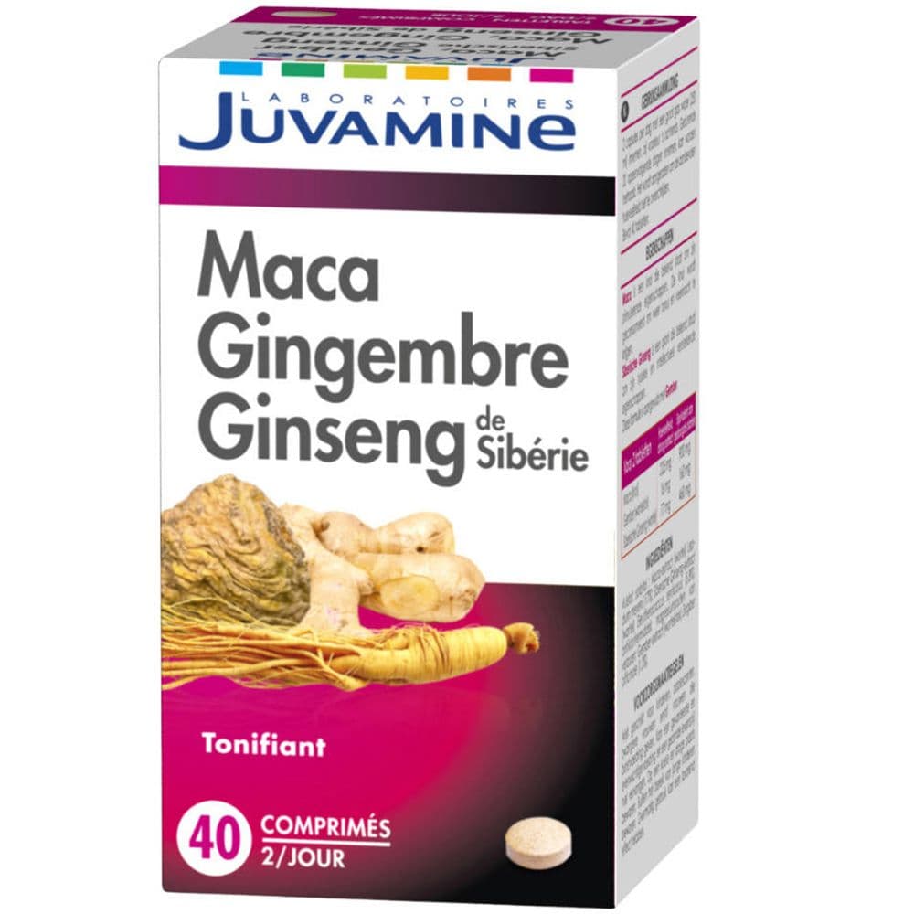 Juvamine Maca Gingembre Ginseng De Siberie 40 Comprime