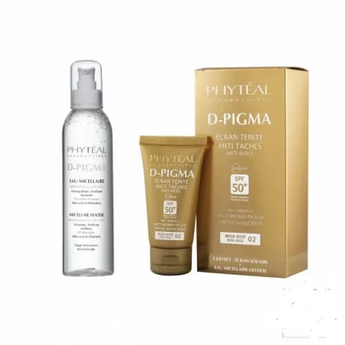 Phyteal Dpigma Ecran Teinte Beige Rose Spf50 + Dpigma Eau Micellaire A L'aloe Vera 150ml (offerte)