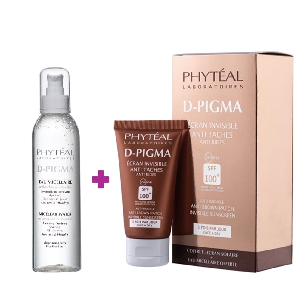 Phyteal Dpigma Ecran Invisible Spf100 + Dpigma Eau Micellaire A L'aloe Vera 150ml (offerte)