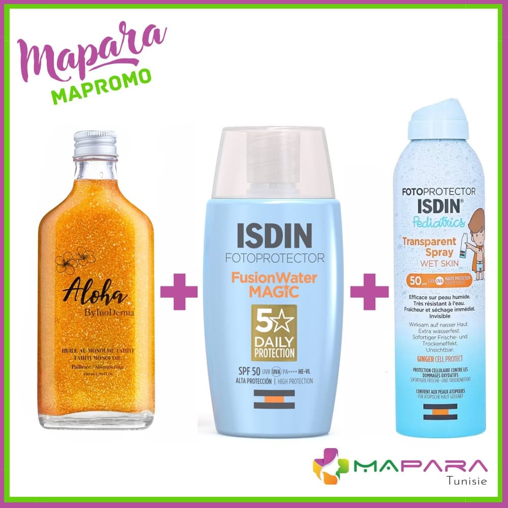 Trio Aloha Gold + ISDIN Ecran Invisible + ISDIN Spray Pediatrics