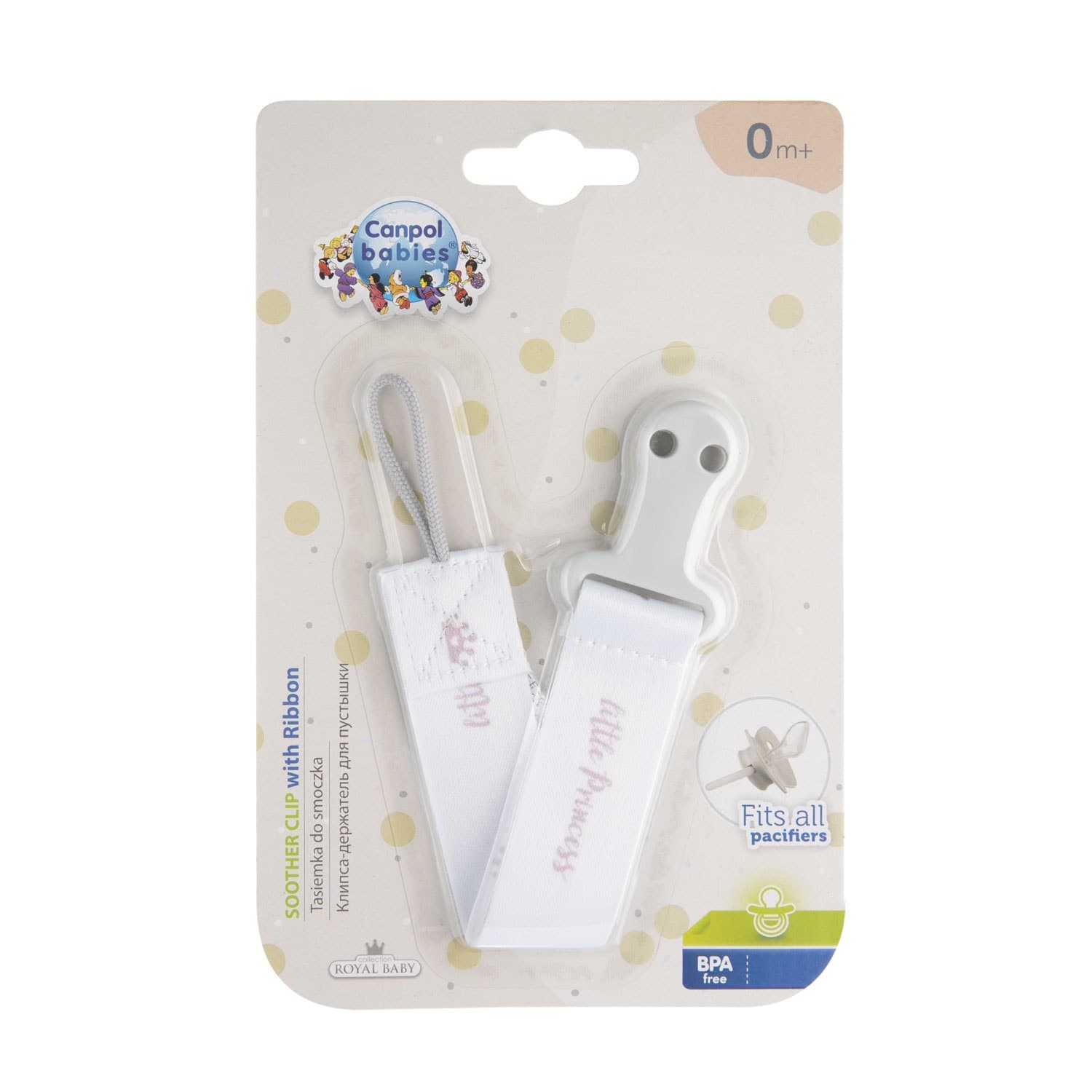 Canpol Attache Sucette Royal Baby Rose 51/025