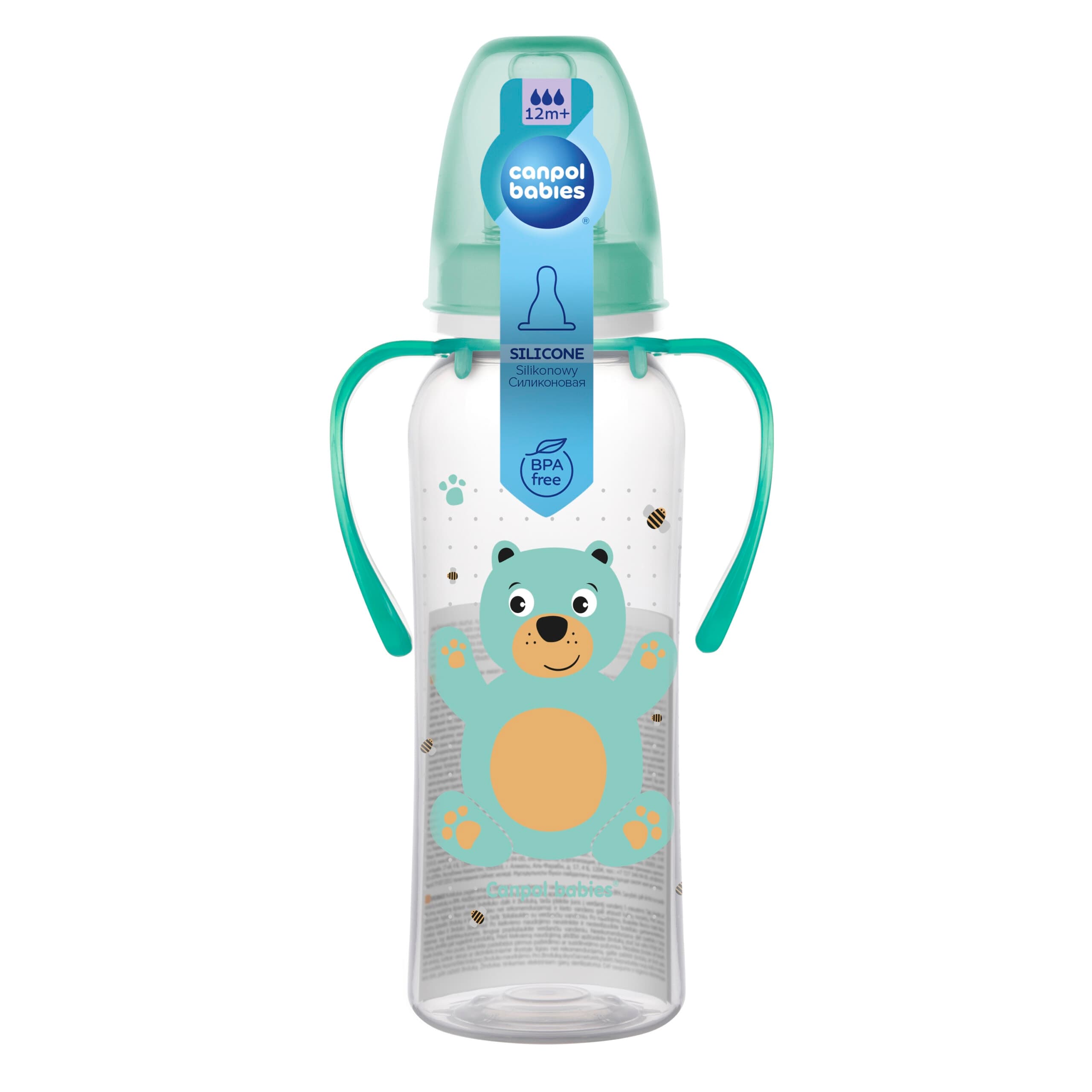 Canpol Biberon A Col Etroit Avec Anses Cute Animals 250ml 11/845