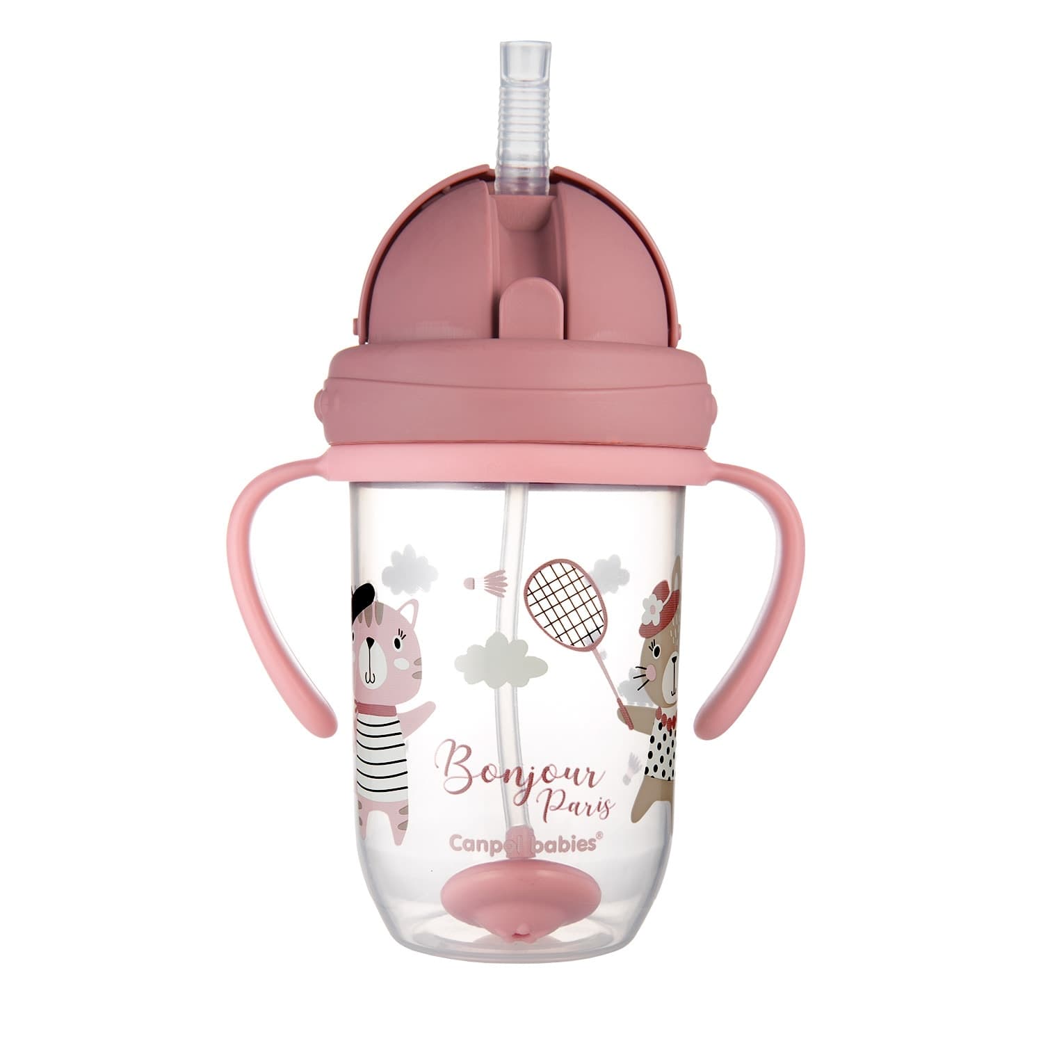 Canpol Tasse Anti-fuite Avec Paille Lestee Bonjour Paris 270ml 56/607
