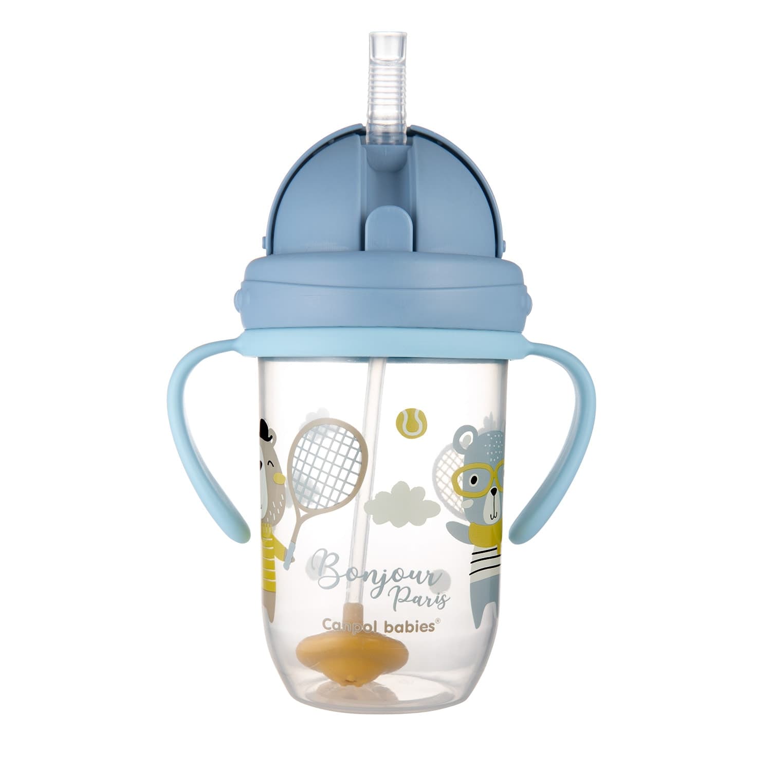 Canpol Tasse Anti-fuite Avec Paille Lestee Bonjour Paris Bleu 270ml 56/607