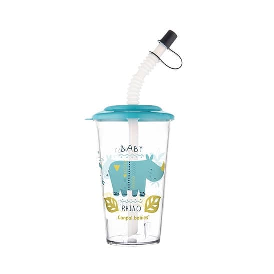 Canpol Tasse Avec Couvercle Et Paille 320ml 12M+ Bleu 4/112