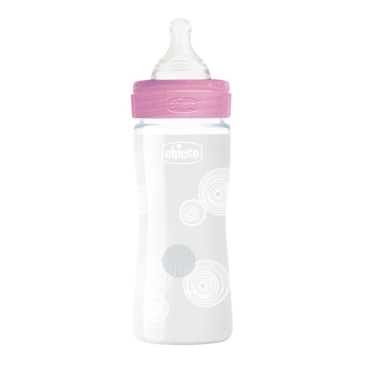 Chicco Well Being Biberon Verre Debit Lent 0 Mois+ 240ml