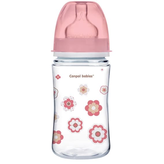 Canpol Babies Biberon Anti Colique Col Large 240ml Nouveau Ne Rose 35/217
