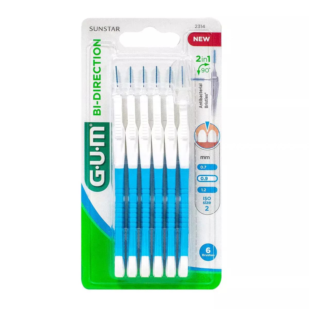 Gum Brossette Interdentaire Bi-direction 0,9mm 2314