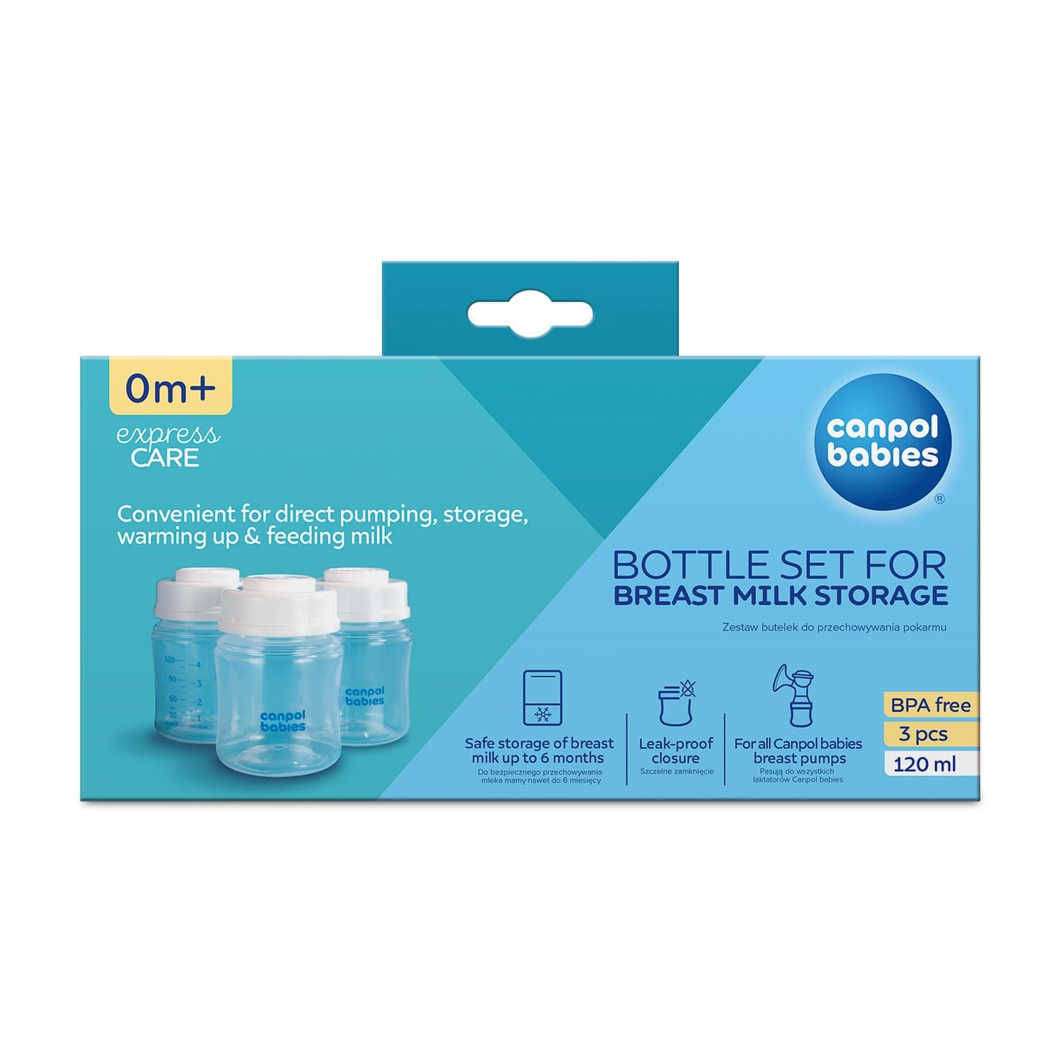 Canpol Ensemble De Pots Pour La Conservation Du Lait Maternel, 3x120ml 35/235