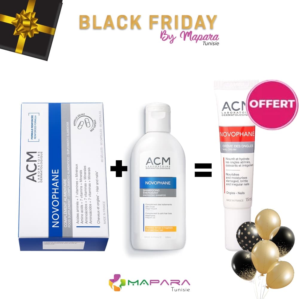 ACM Novophane Ongles Et Cheveux 60 Gelules + Novophane Shampoing Energisant 200ml + Novophane Creme Soin Des Ongles 15ml (offert)