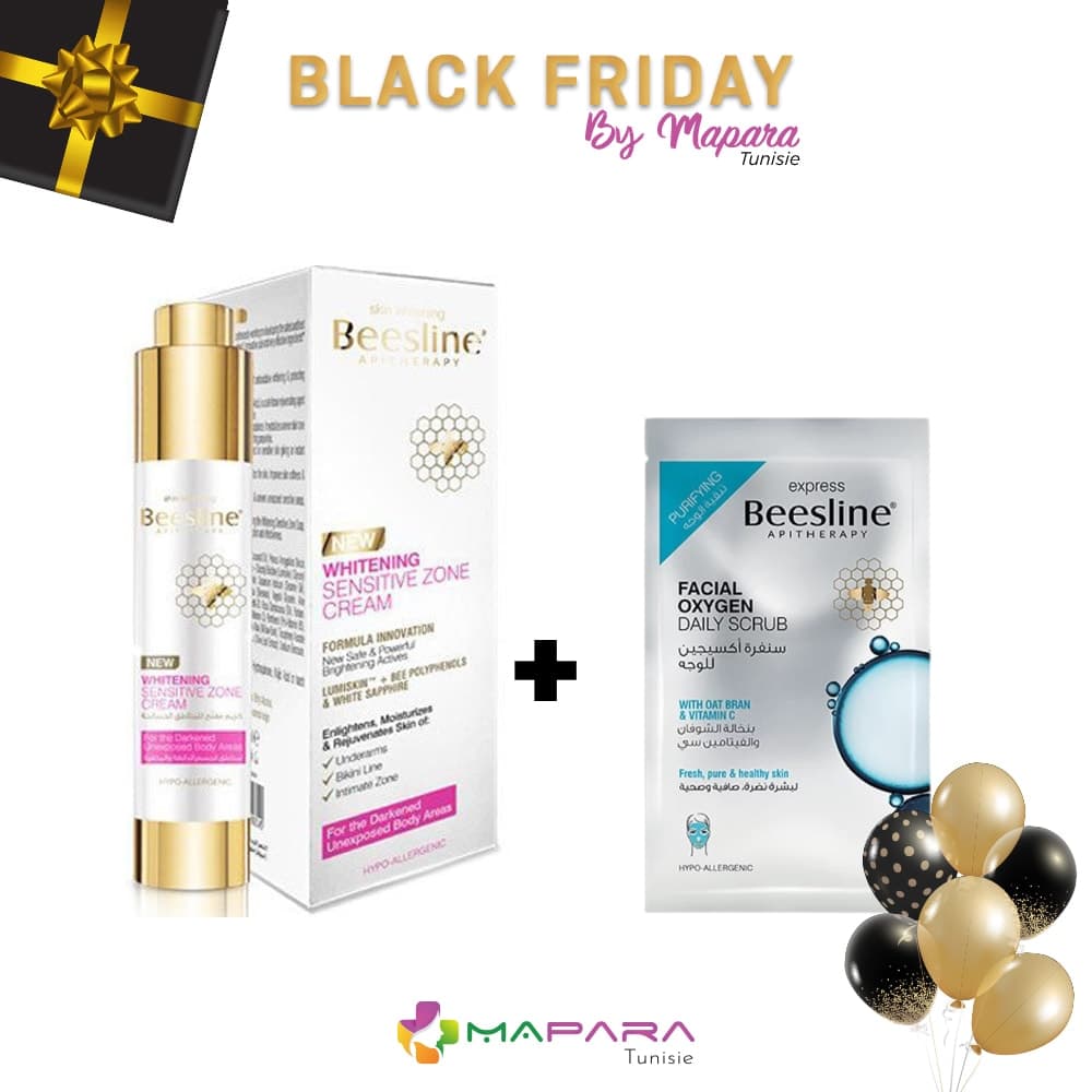 Beesline Creme Eclaircissant Zone Intime 50ml + Beesline Masque Oxygene Visage (offert)