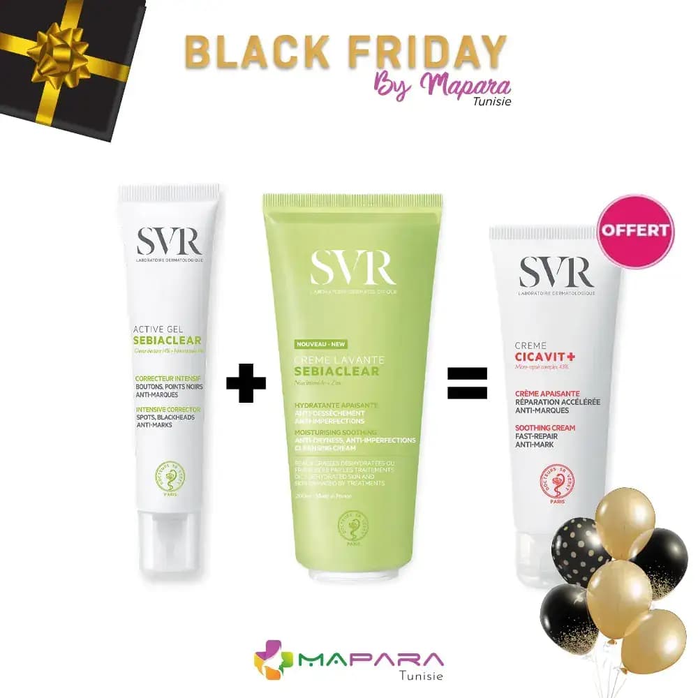 SVR Sebiaclear GEL Creme Active 40ml + Sebiaclear Creme Lavante 200ml + Cicavit+ Creme 40ml (offert)