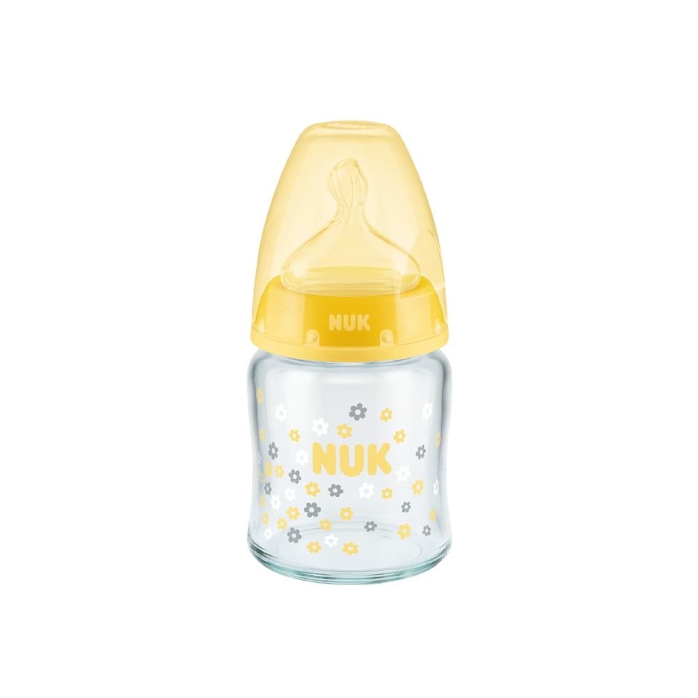 Nuk First Choice+ Biberon Temperature Control En Verre Jaune 120ml