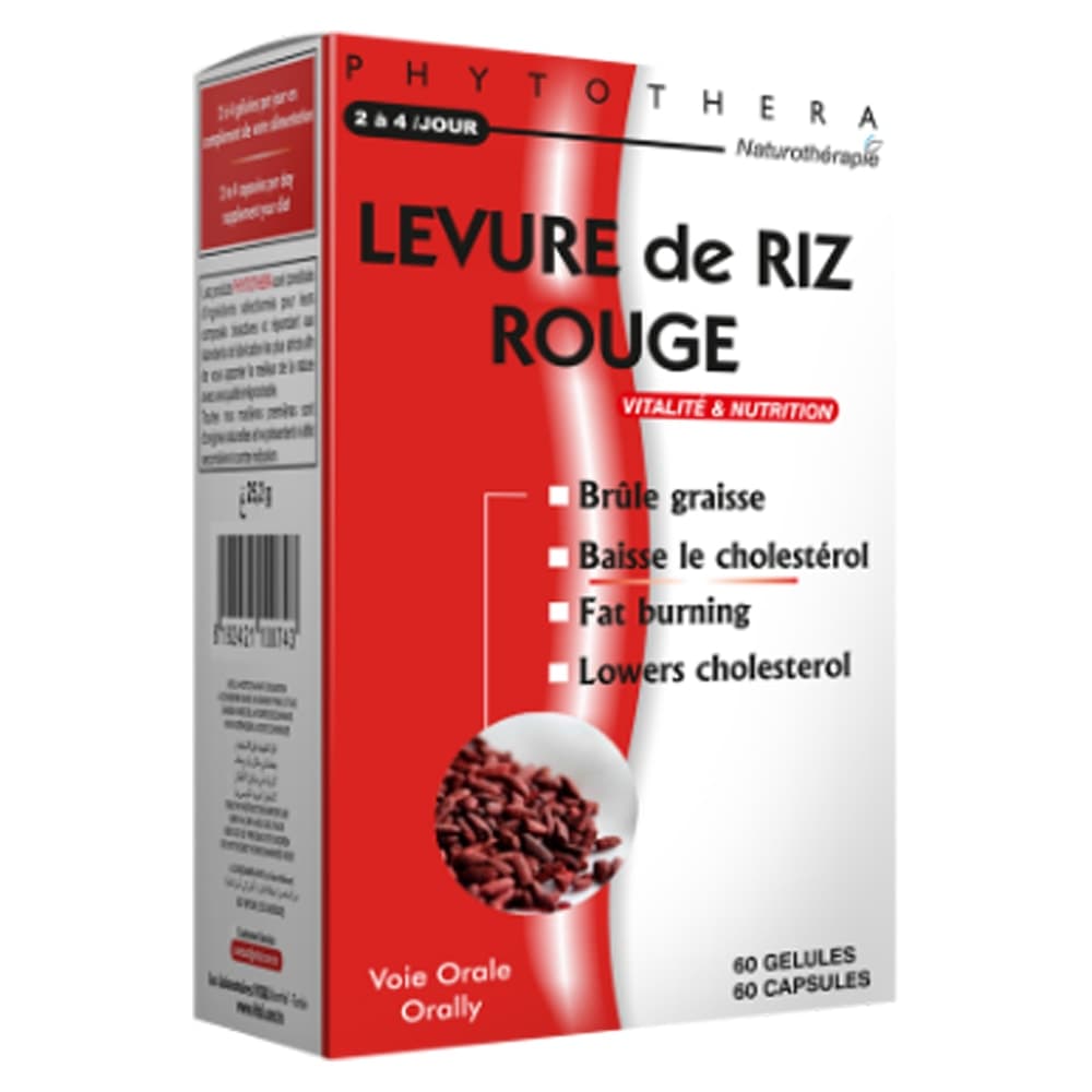 Phytothera Levure De Riz Rouge 60 Gelules
