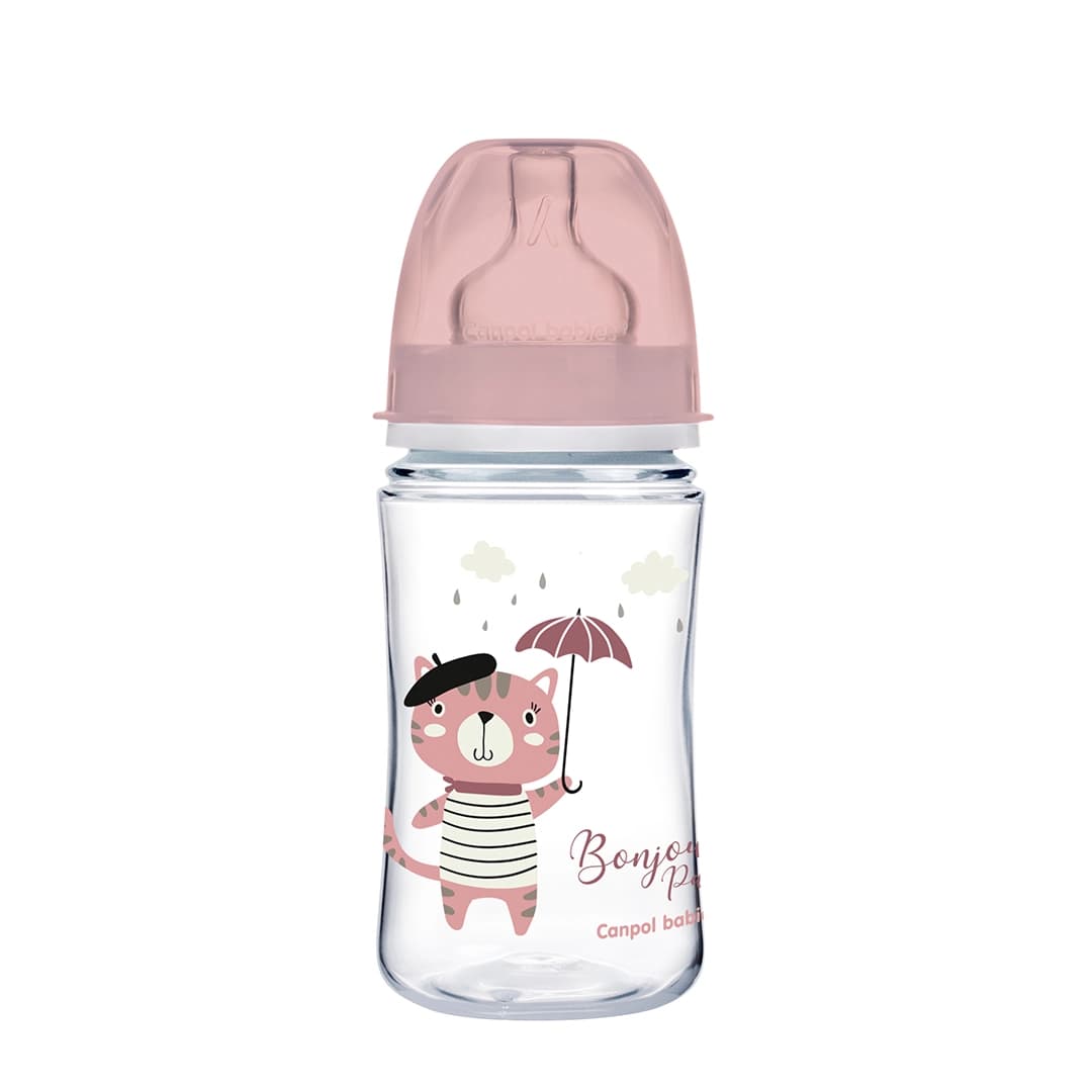Canpol Babies Biberon Anti Colique Col Large 240ML Rose 35/232