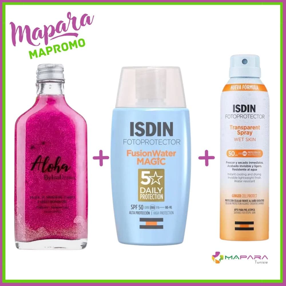 Trio Aloha Pink + ISDIN Ecran Invisible + ISDIN Spray Solaire