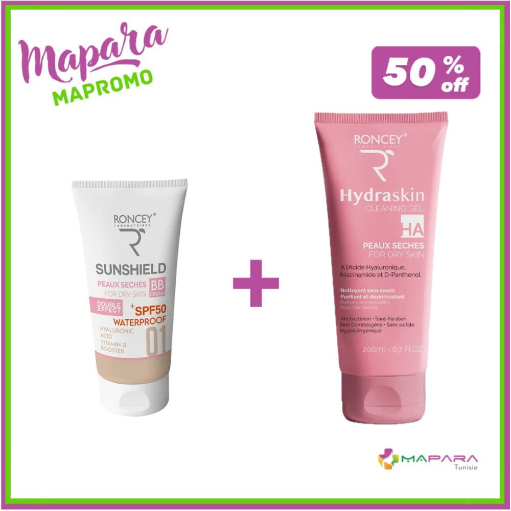 Roncey Coffret Sunshield Teinte 01 Et Hydraskin Pour Peaux Seches -50%