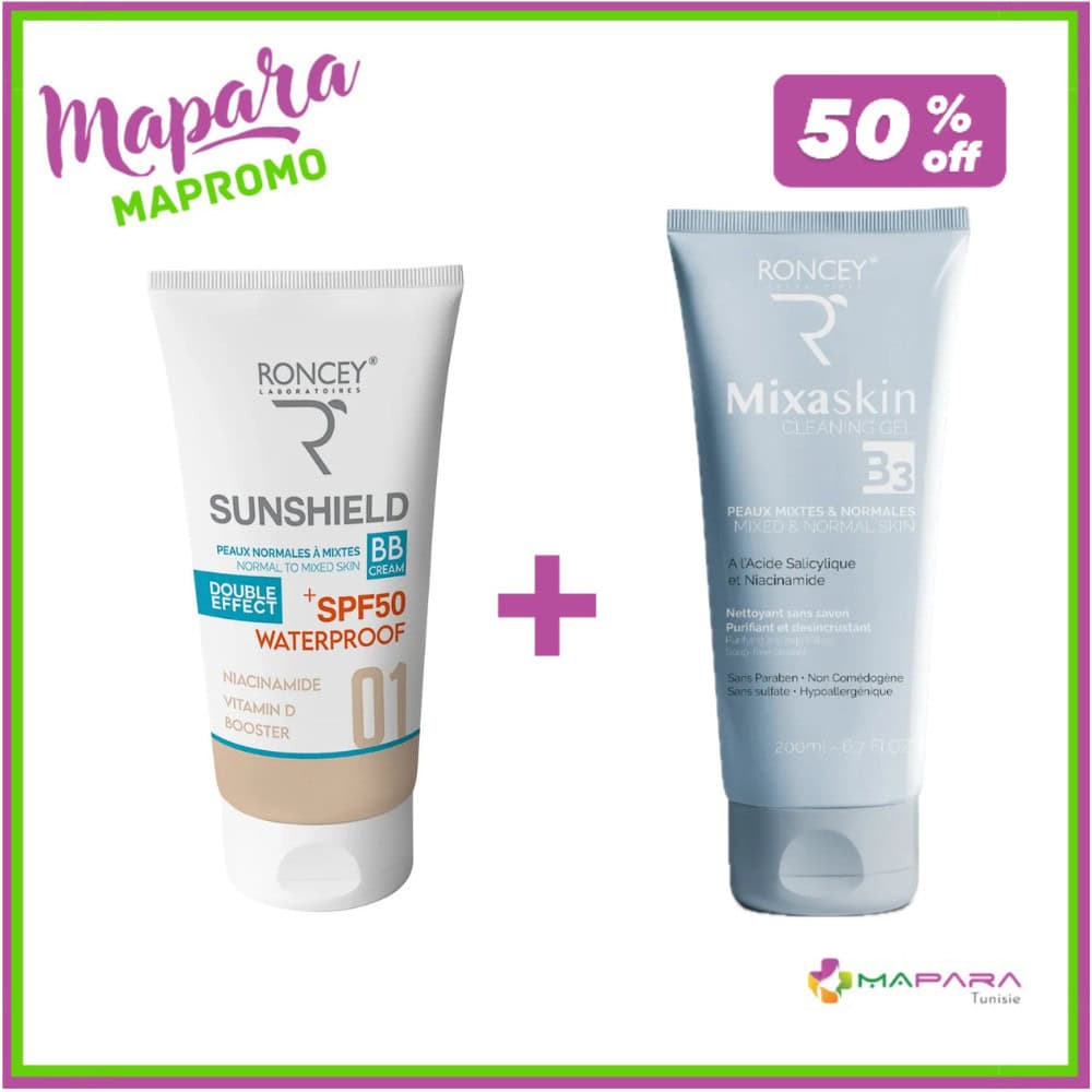 Roncey Coffret Sunshield Teinte 01 Et Mixaskin Pour Peaux Mixtes -50%