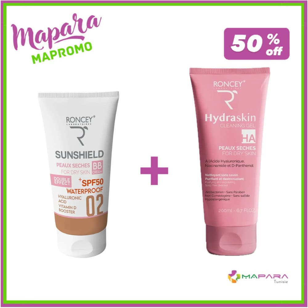 Roncey Coffret Sunshield Teinte 02 Et Hydraskin Pour Peaux Seches -50%