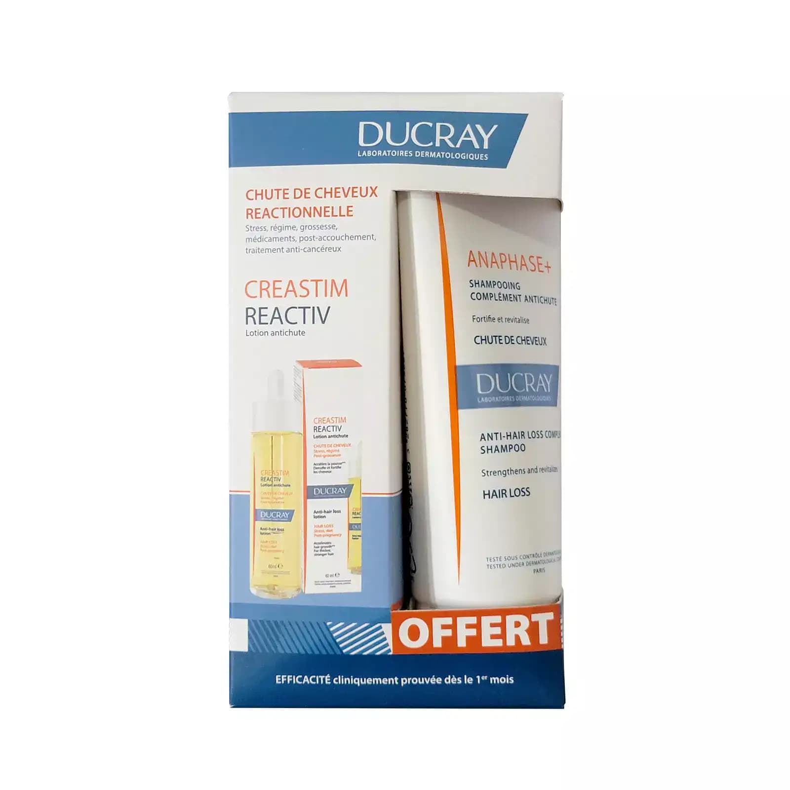 Ducray Creastim Reactiv Lotion Anti Chute 60ml + Anaphase Shampooing 100ml (offert)