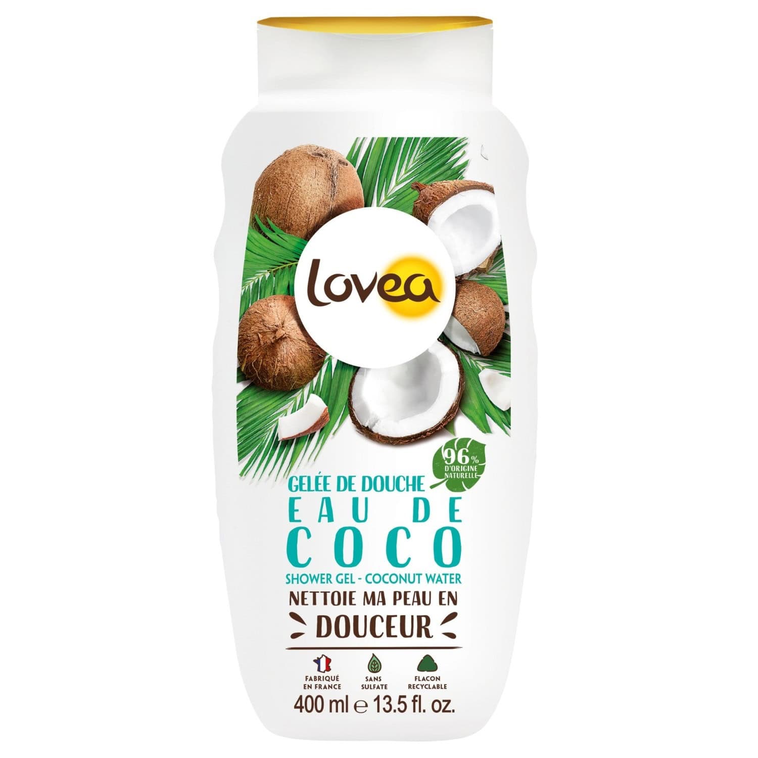 Lovea Gelee De Douche Eau De Coco PH Neutre Sans Sulfate 400ml