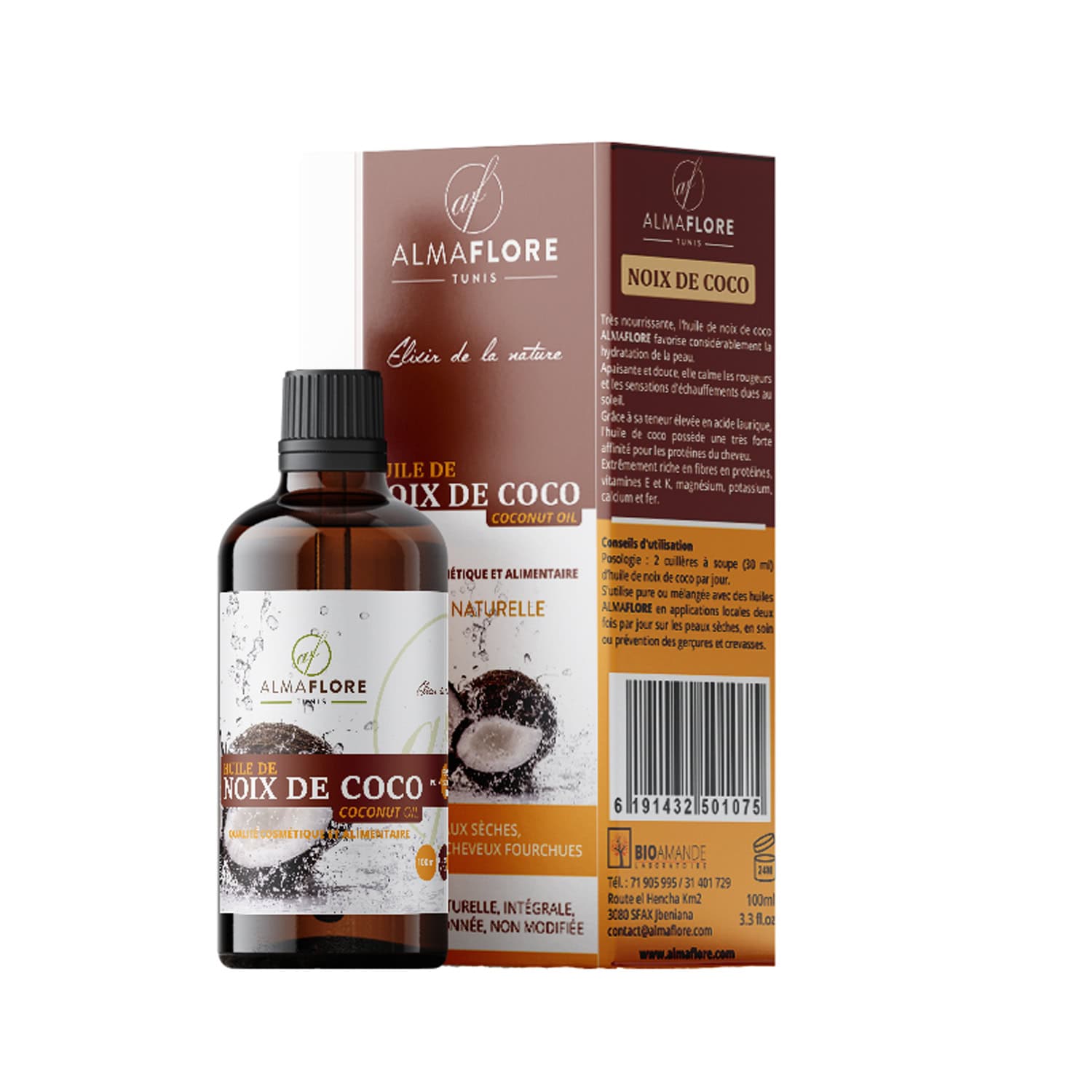 Almaflore Huile De Noix De Coco 100ml