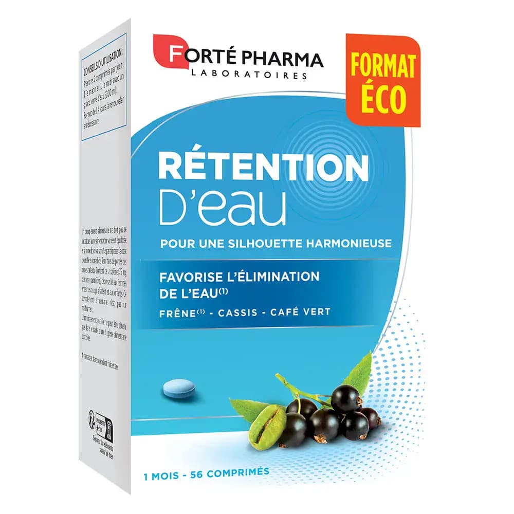 Forte Pharma Retention D'eau Enrichi En Frene, Cassis Et Cafe Vert 56 Comprimes