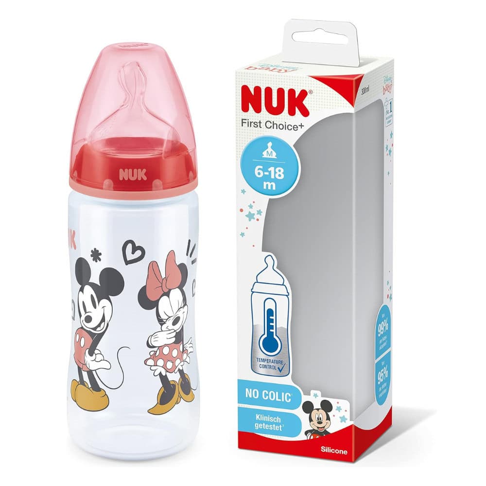 Nuk First Choice+ Disney Mickey Mouse Biberon Avec Temperature Control 300ml