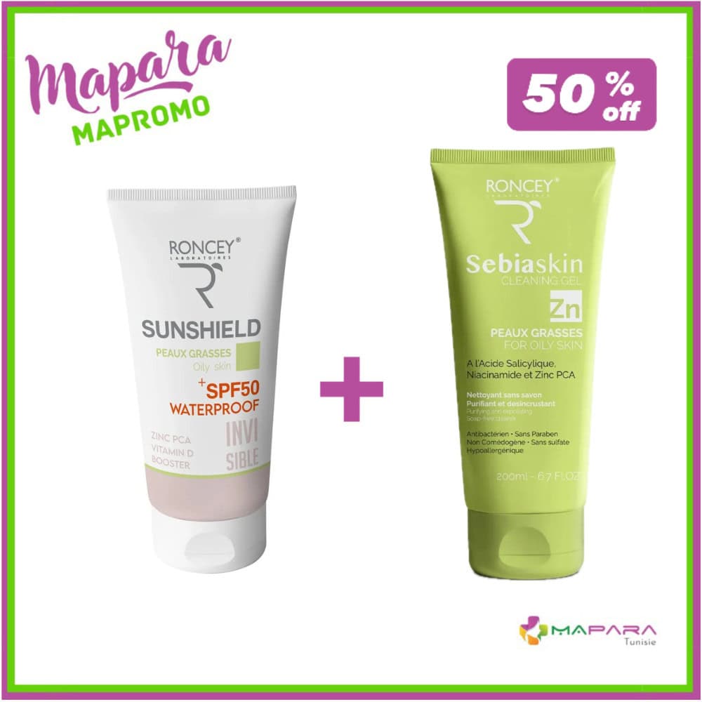 Roncey Coffret Sunshield Invisible Et Sebiaskin Pour Peaux Grasses -50%