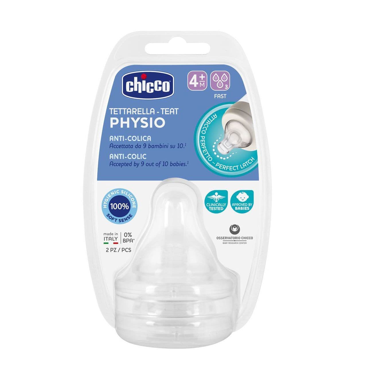 Chicco Physio 2 Tetines Debit Rapide 4 Mois Et +