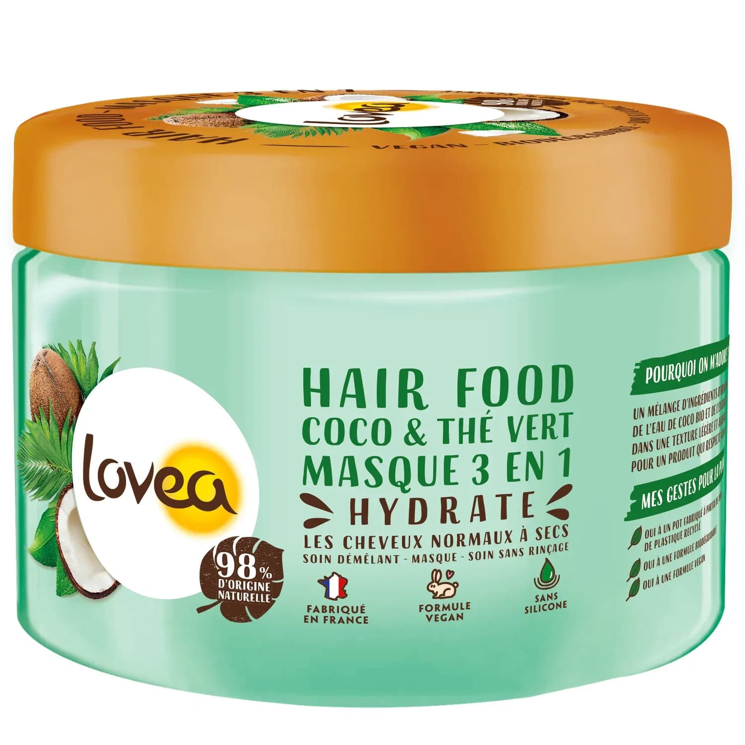 Lovea Hair Food Masque 3en1 Coco Et The Vert 390ml