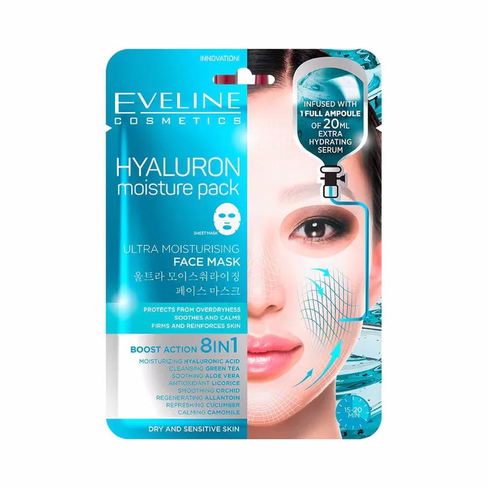 Eveline Masque Visage Ultra Hydratant A L'acide Hyaluronique