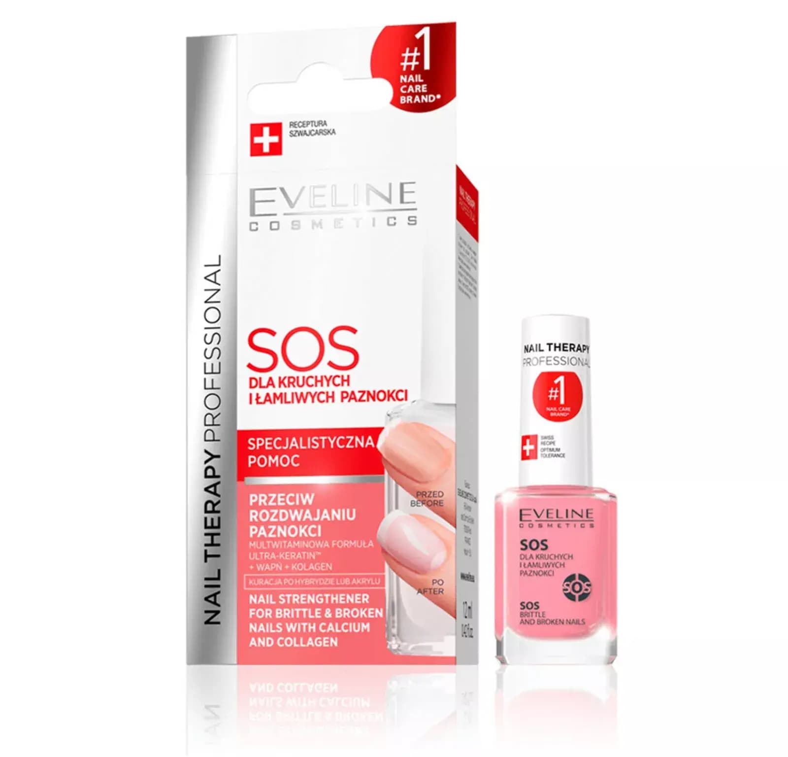 Eveline Sos Durcissant Fortifiant Avec Calcium Et Collagene Traitement Reparateur 12 ML