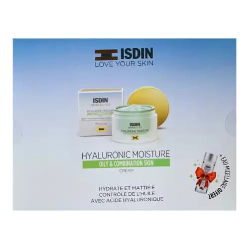ISDIN Coffret Creme Hydratante A L'acide Hyaluronique Peaux Grasses + Eau Micellaire 30ml (offert)