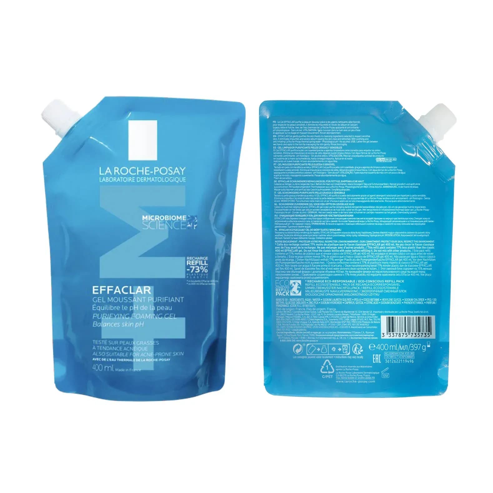 La Roche Posay Effaclar GEL Moussant Purifiant Recharge 400ml