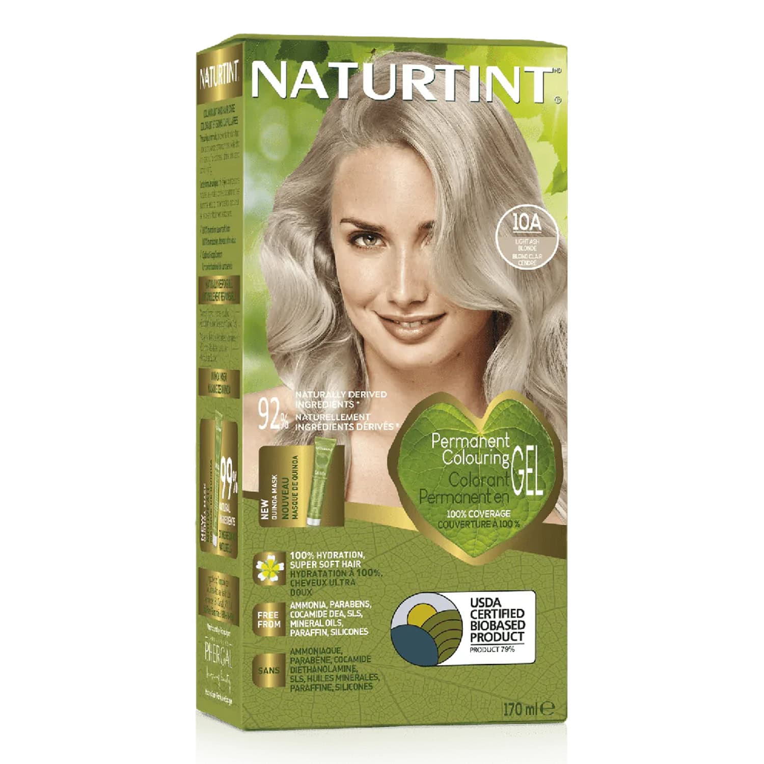 Naturtint Colorant Permanent En GEL 10A Blond Clair Cendre 170ml