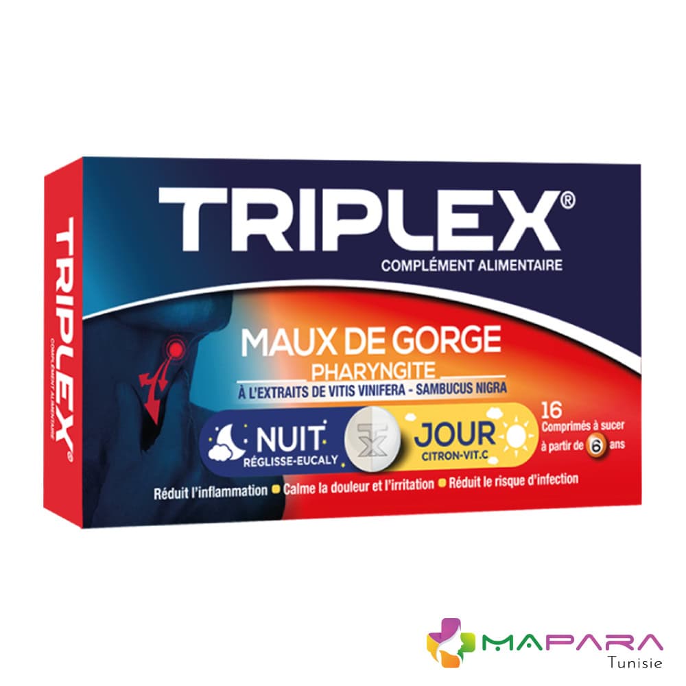 Triplex Maux De Gorge Jour Et Nuit 16 Comprimes