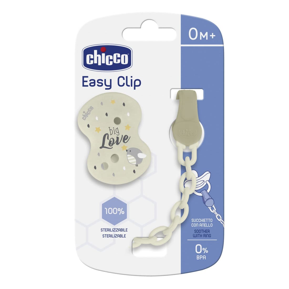 Chicco Easy Clip Attache-sucette Chainette 0 Mois Et +