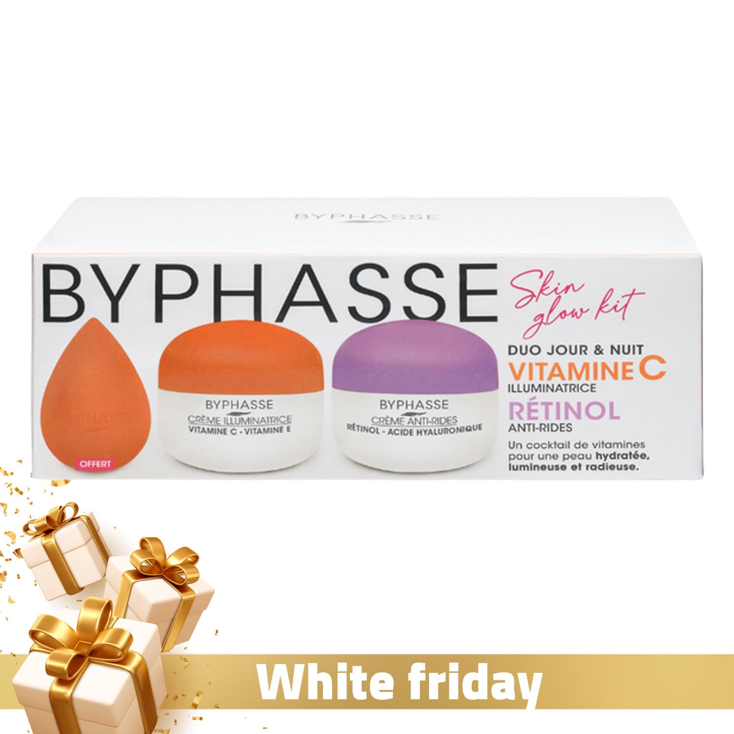 Byphasse Set Cremes Skin Booster Retinol Et Vitamine C + Beauty Blender (offert)