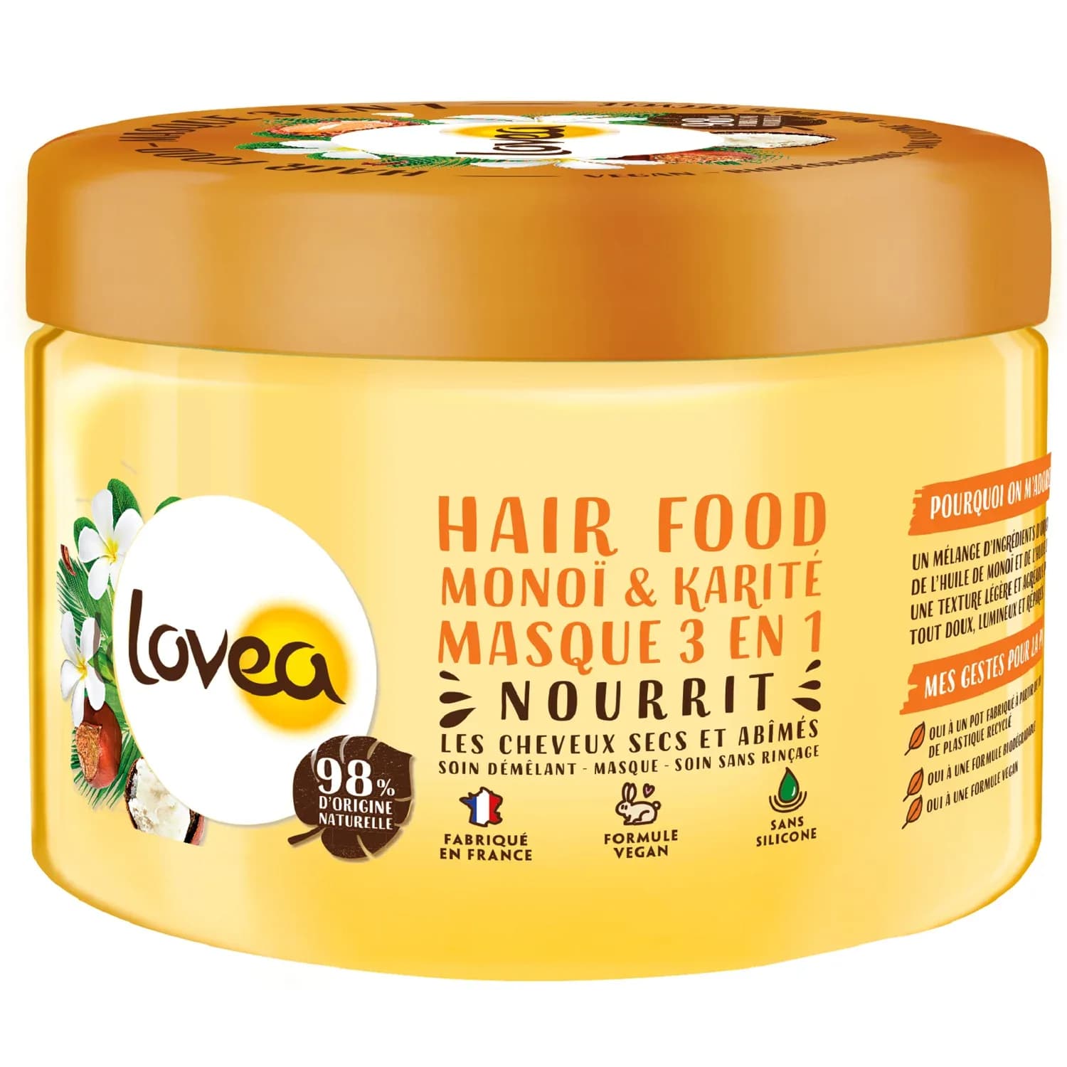 Lovea Hair Food Masque 3en1 Monoi Et Karite 390ml