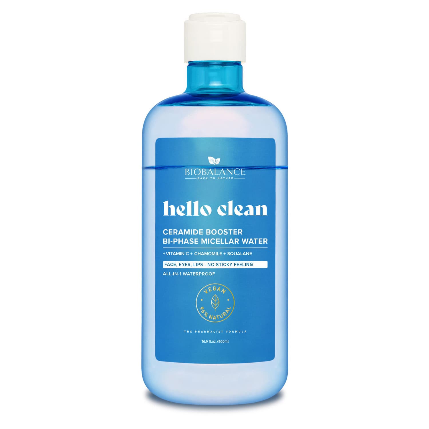 Biobalance Hello Clean Booster De Ceramide Eau Micellaire Biphasee 500ml