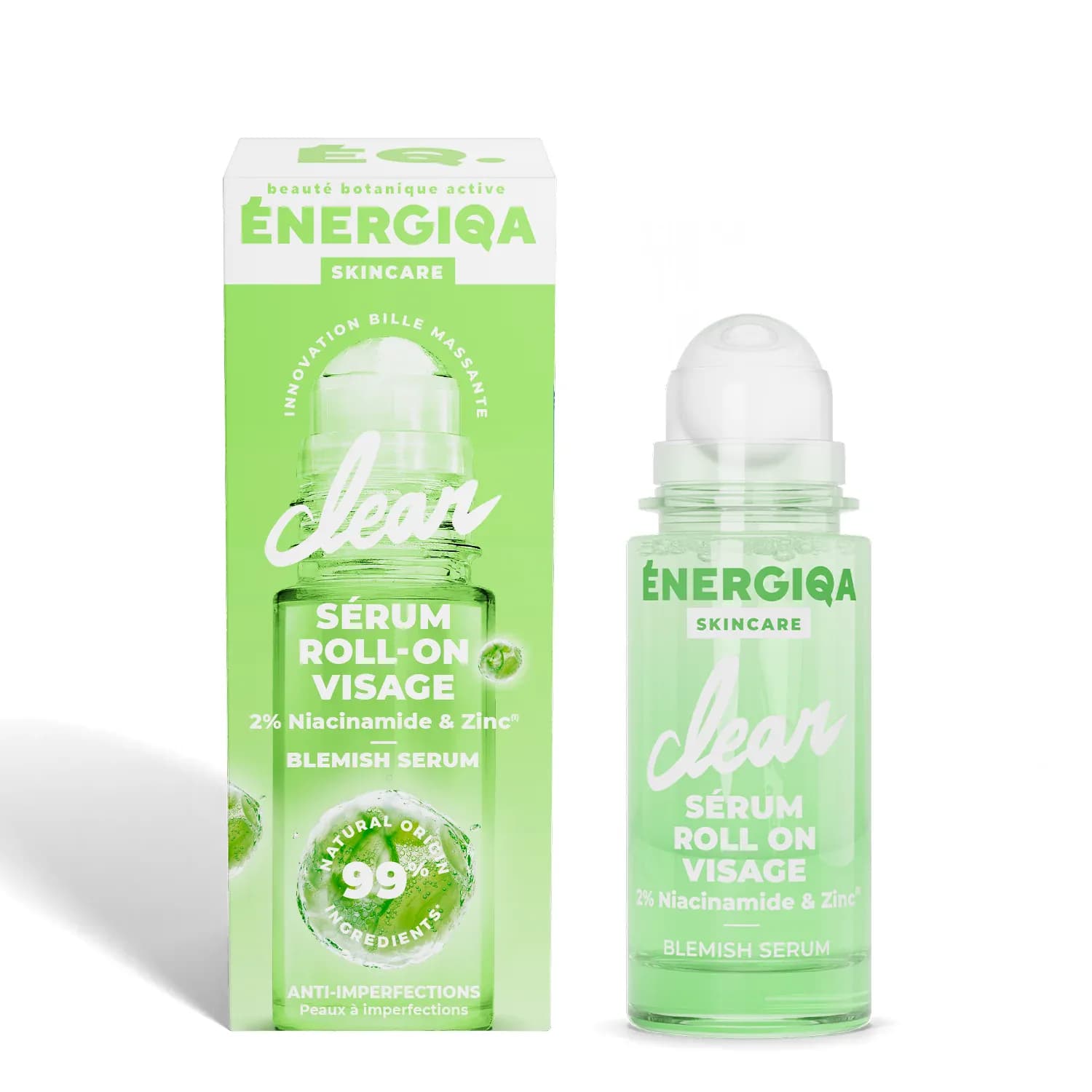 Energiqa Serum Roll On Visage Clear 2% Niacinamide Et Zinc 30ml