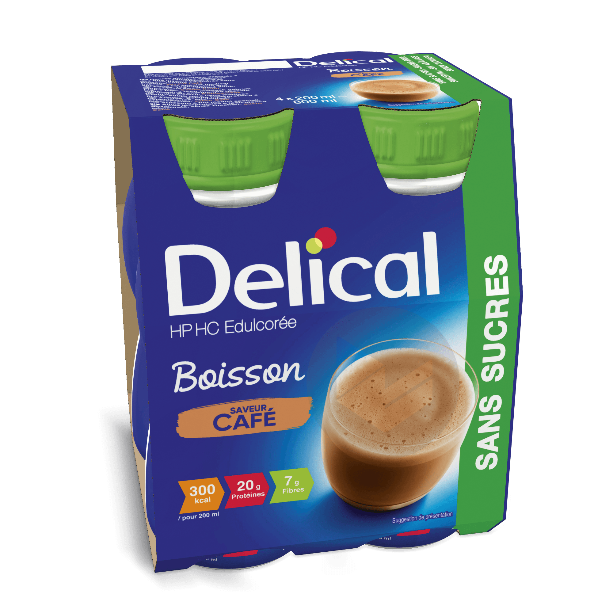 Delical Boisson Hp Hc Sans Sucres Saveur Cafe 4 X 200ml