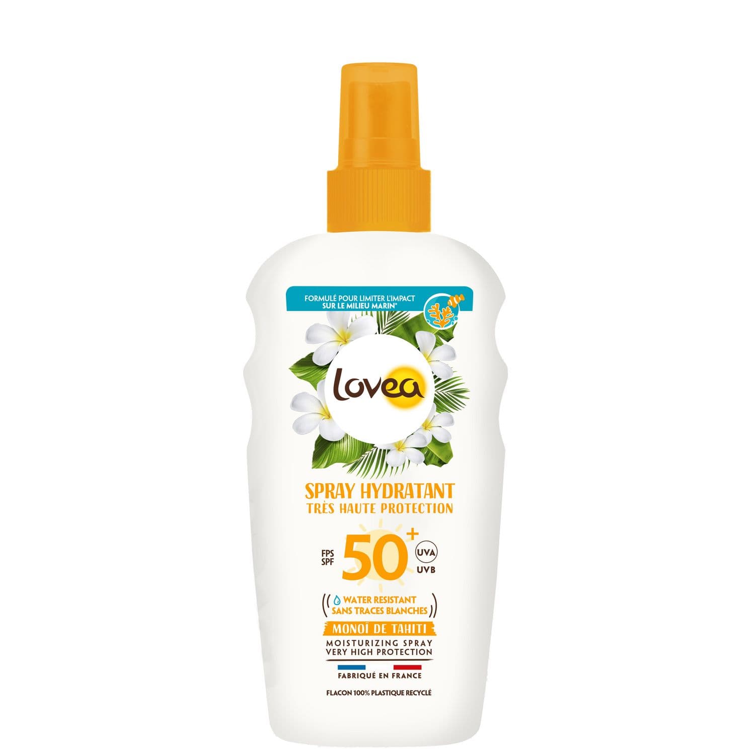 Lovea Spray Hydratant Monoi De Tahiti Tres Haute Protection Spf50+ 150ml