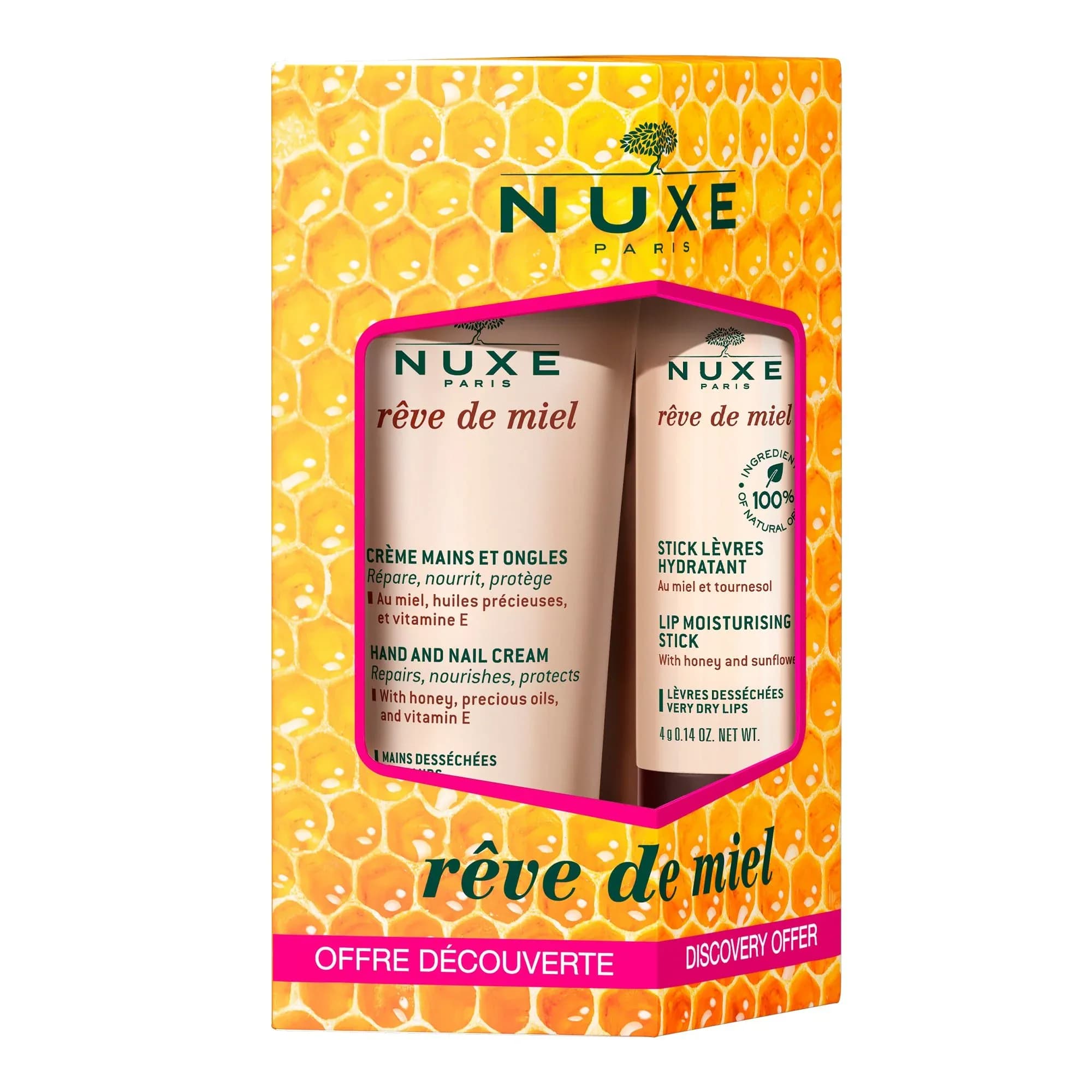 Nuxe Reve De Miel Duo Stick Levres Et Creme Mains