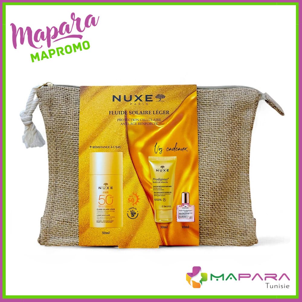 Nuxe Trousse Solaire Evasion – Fluide Spf50 + Huile De Douche + Huile Prodigieuse Florale
